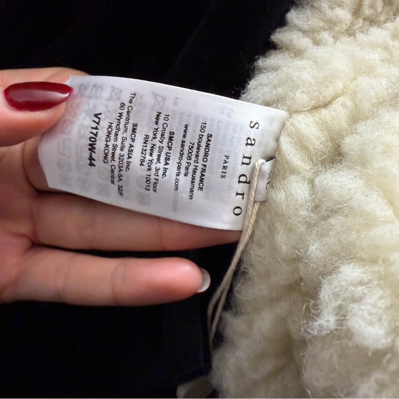 Men’s Sandro Shearling Lining Wool Jacket - Picture 7 of 7